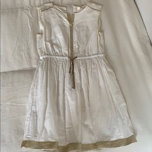 Crewcuts white sundress with gold foil details
